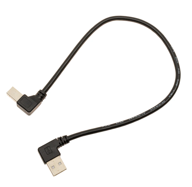 Custom Angled 7.5 or 12" USB TYPE A to B Cable